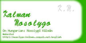 kalman mosolygo business card
